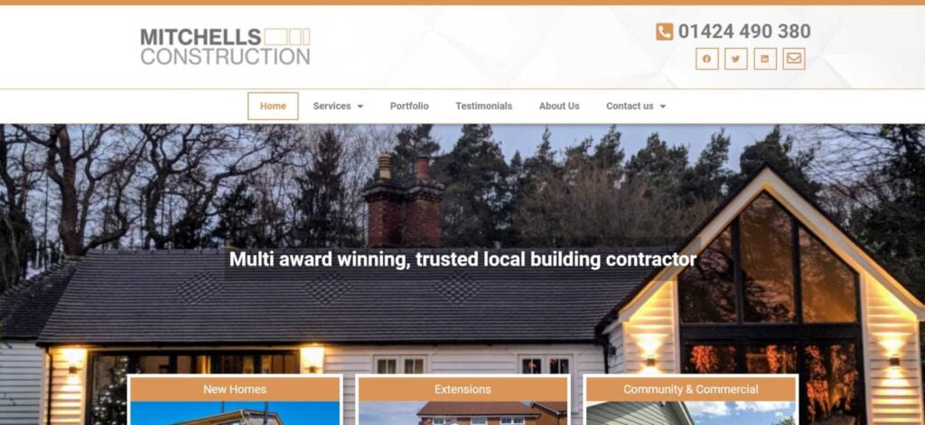 Brochure Website for Mitchells Construction