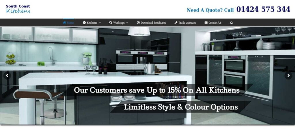 Media Gem Portfolio South Coast Kitchens Website